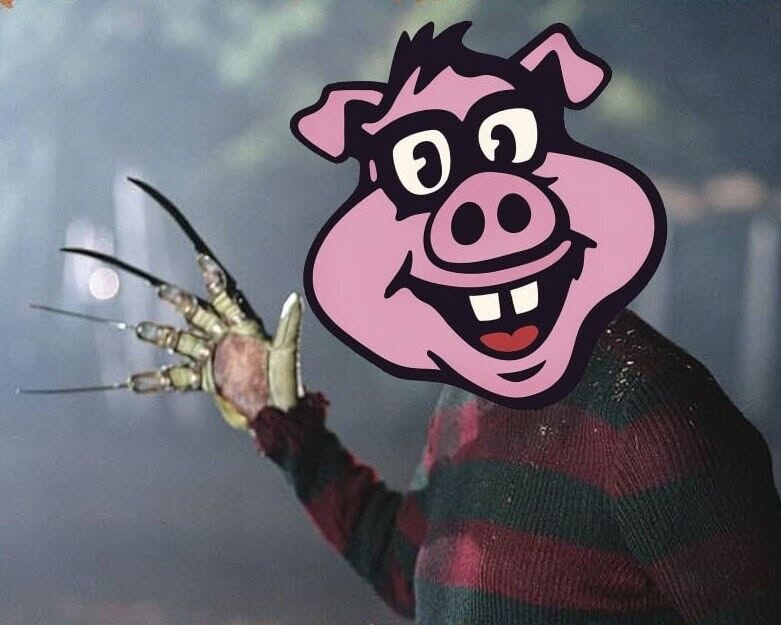 Freddy Krueger Poem - Dorky the Pig BBQ Meme