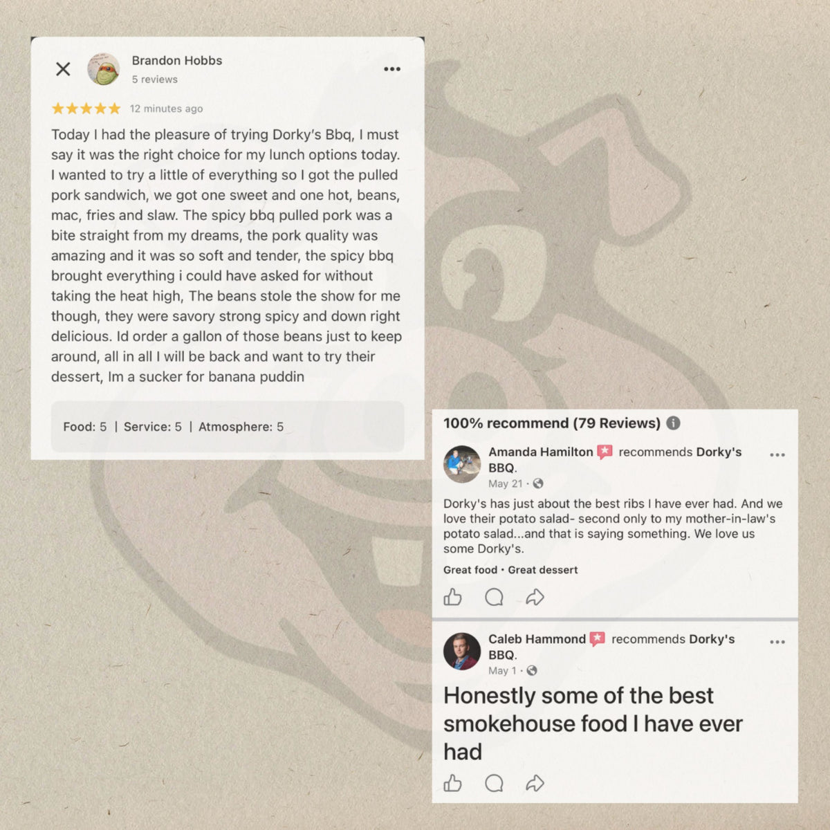 Every single day we are blessed to see new and returning faces alike. We love making people happy and it’s always a pleasure to see new folks come in and leave good reviews. We appreciate every single one of them. “Come see why Dorky Dan is the local BBQ GOAT!” - Wayne Gretzky - BBQ Boy 101 Jane Hil